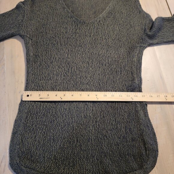 HARPER HERITAGE‎ Sweater Brown Olive Pullover Faux Leather Elbow Patches Women S - Picture 6 of 9
